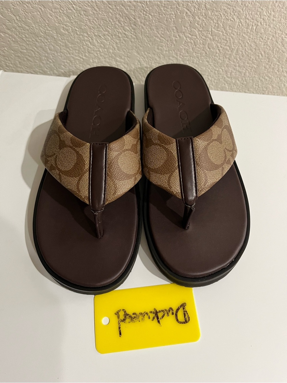 Coach Flip Flop In Signature Canvas NWT